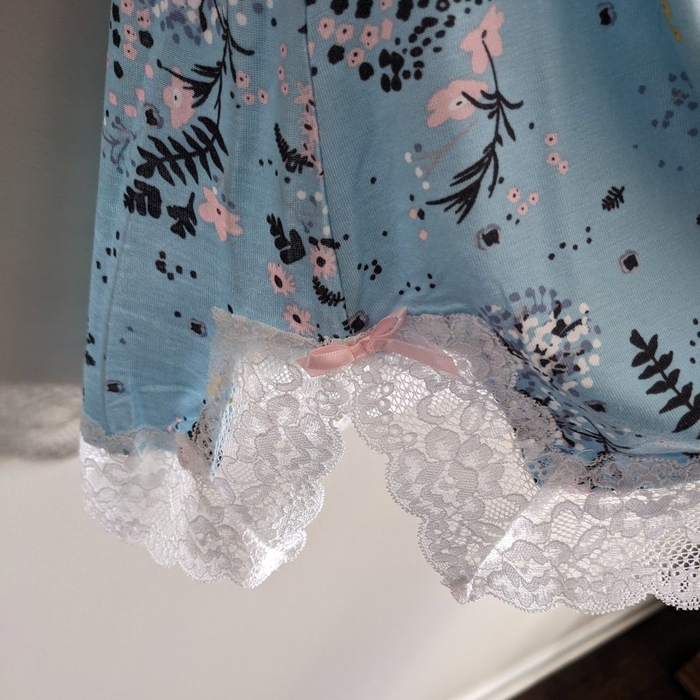 Honeydew Intimates Ahna Chemise Keyhole Lace Back Mint Tea Floral M - Picture 10 of 12